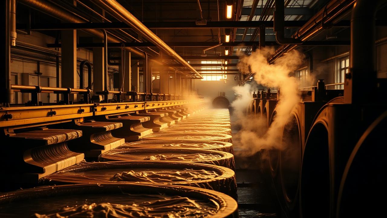 Industrial dyeing and washing machines with steam in a textile wet processing plant